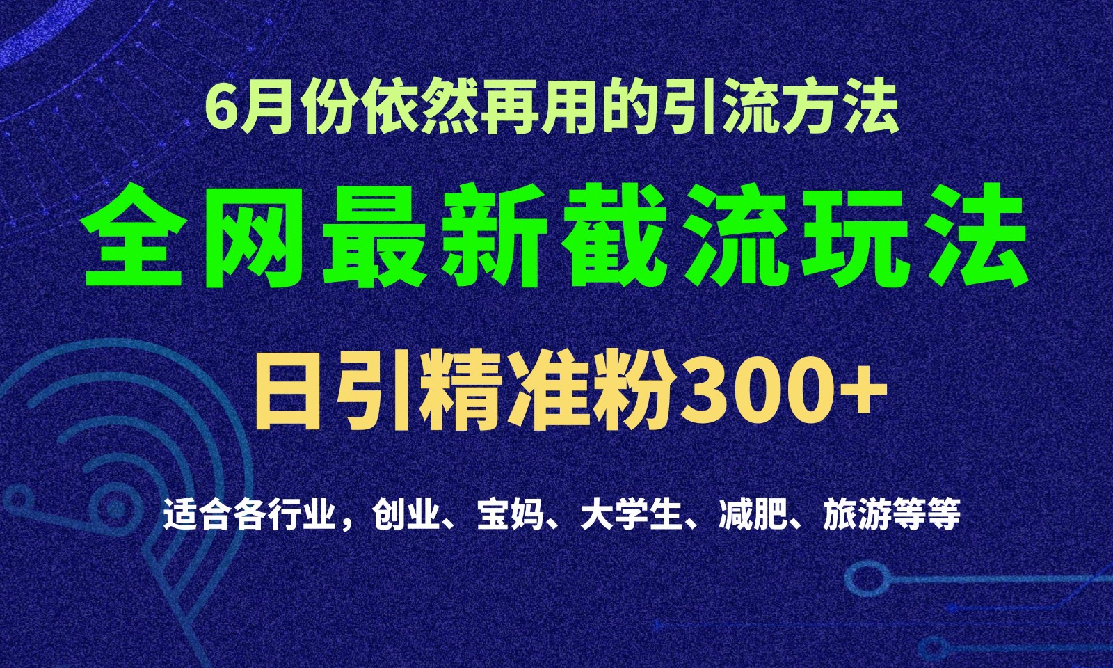 2024全网最新截留玩法，每日引流突破300+-志拓网创