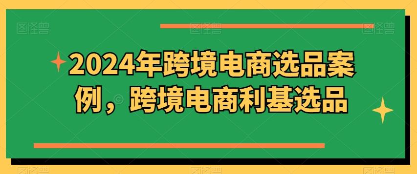 2024年跨境电商选品案例，跨境电商利基选品-志拓网创
