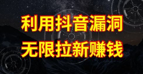 利用抖音链接漏洞，无限拉新赚钱【漏洞原理+操作流程】【揭秘】-志拓网创