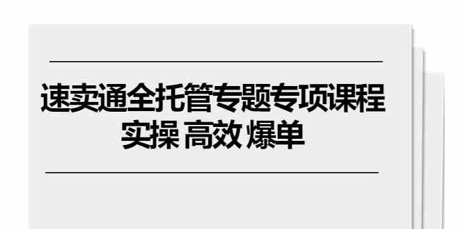 速卖通全托管专题专项课程，实操 高效 爆单（11节课）-志拓网创