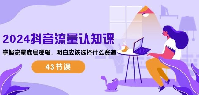 2024抖音流量认知课：掌握流量底层逻辑，明白应该选择什么赛道 (43节课)-志拓网创