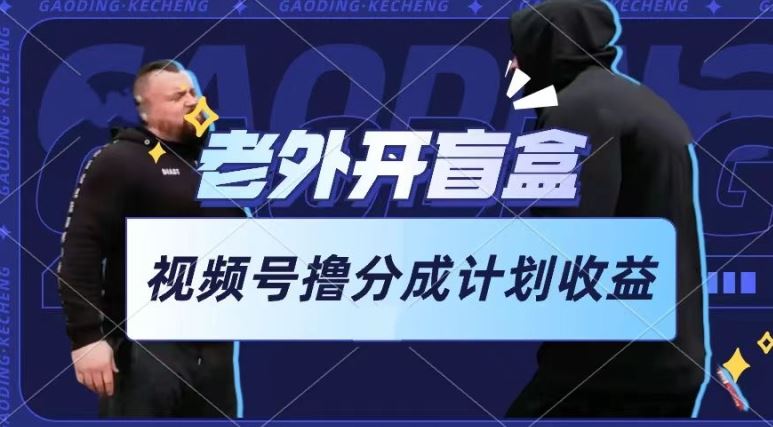 老外开盲盒视频，撸视频号分成计划收益，每天只需一小时，新手小白轻松上手【揭秘】-志拓网创