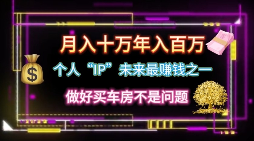 个人“ip”月入10w，年入100w-志拓网创