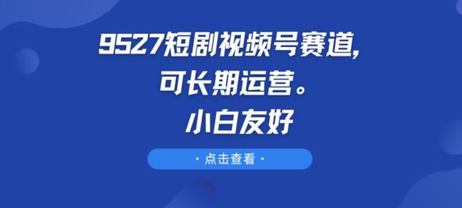 9527短剧视频号赛道，可长期运营，小白友好【揭秘】-志拓网创