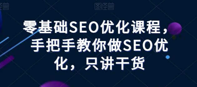 零基础SEO优化课程，手把手教你做SEO优化，只讲干货-志拓网创