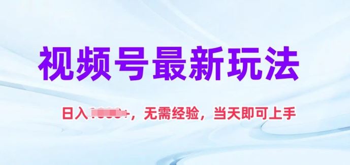 视频号最新玩法，日入1k+，无需经验，当天即可上手【揭秘】-志拓网创