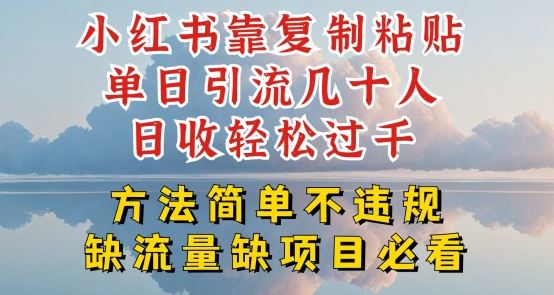 小红书靠复制粘贴单日引流几十人目收轻松过千，方法简单不违规【揭秘】-志拓网创
