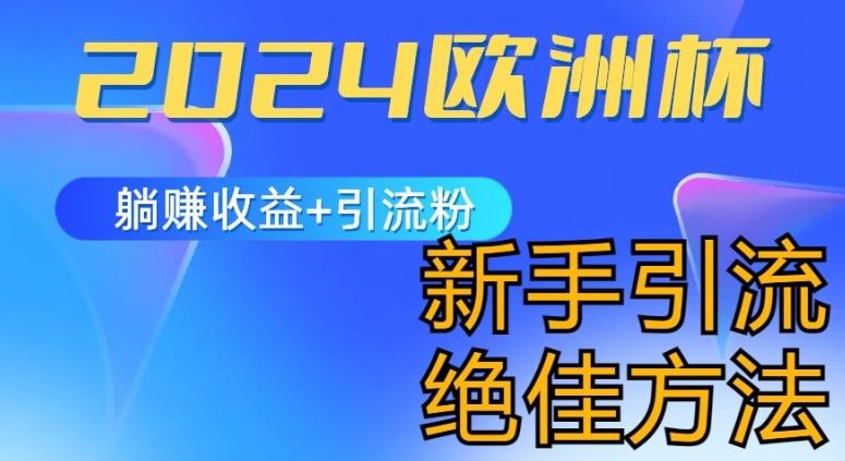 2024欧洲杯风口的玩法及实现收益躺赚+引流粉丝的方法，新手小白绝佳项目【揭秘】-志拓网创
