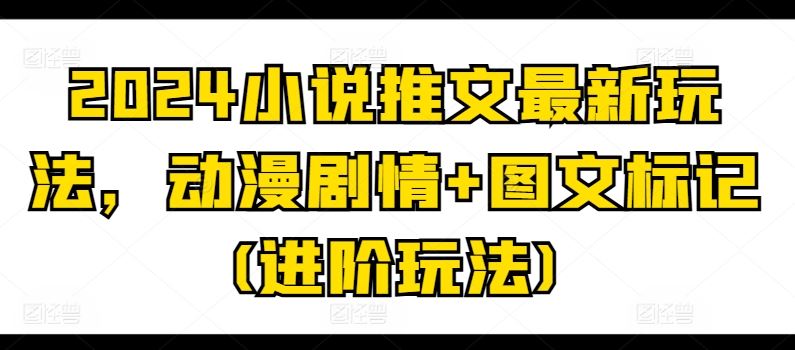 2024小说推文最新玩法，动漫剧情+图文标记(进阶玩法)-志拓网创
