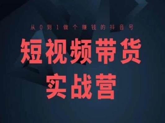 短视频带货实战营(高阶课)，从0到1做个赚钱的抖音号-志拓网创
