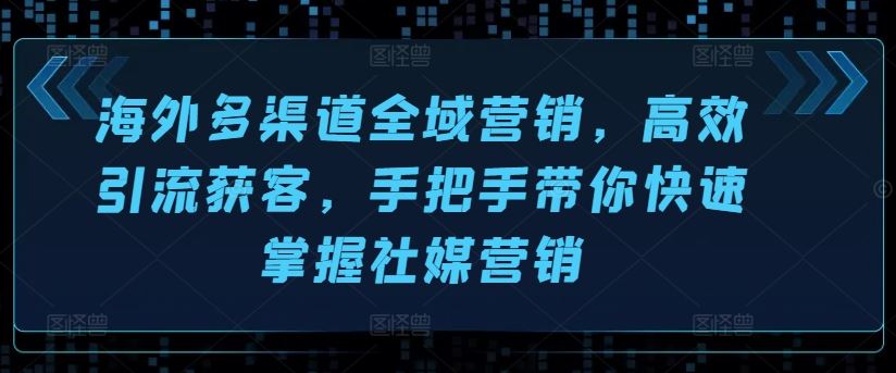 海外多渠道全域营销，高效引流获客，手把手带你快速掌握社媒营销-志拓网创
