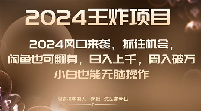（8401期）2024风口项目来袭，抓住机会，闲鱼也可翻身，日入上千，周入破万，小白…-志拓网创