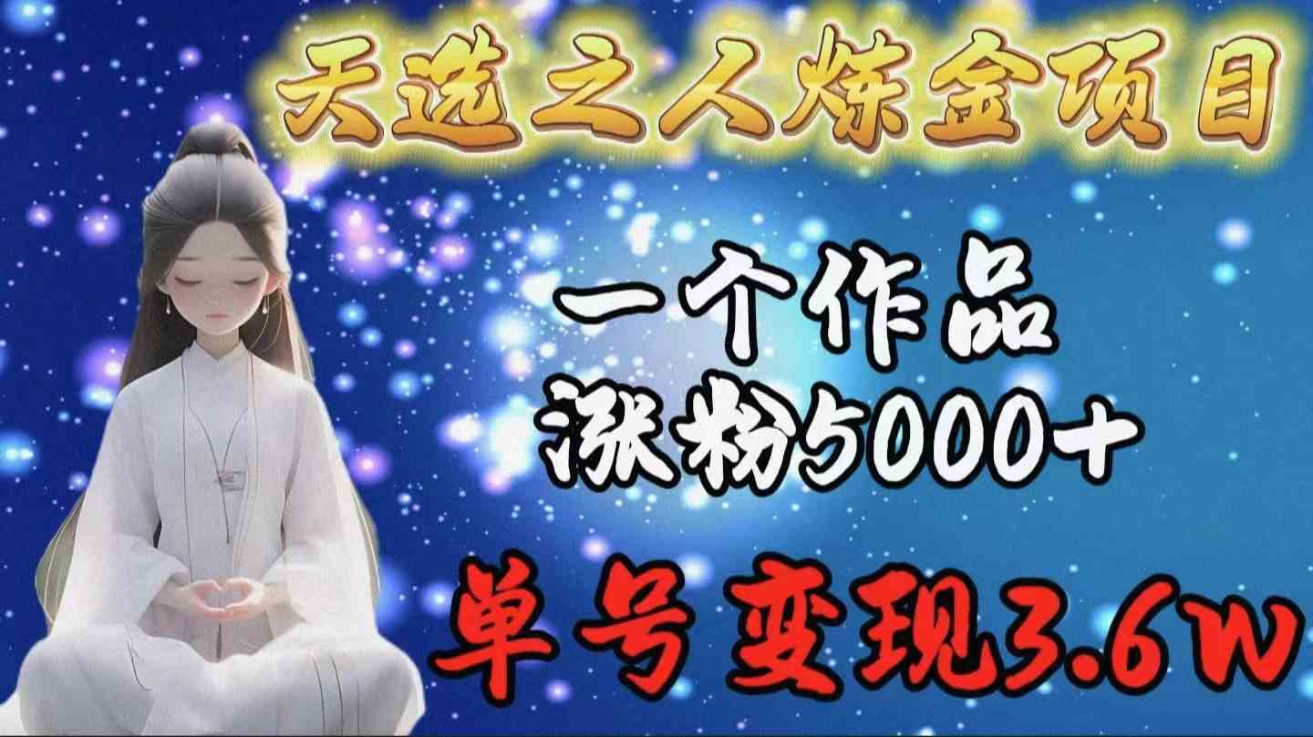 （9693期）天选之人炼金项目，一个作品涨粉5000+，单号变现3.6w-志拓网创