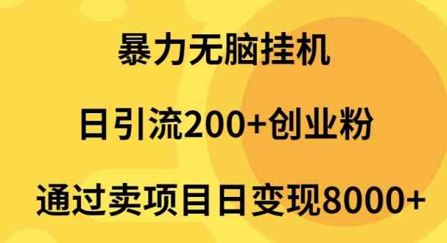 （9788期）暴力无脑挂机日引流200+创业粉通过卖项目日变现2000+-志拓网创