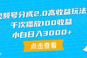 （9716期）视频号分成2.0高收益玩法，千次播放100收益，小白日入3000+-志拓网创