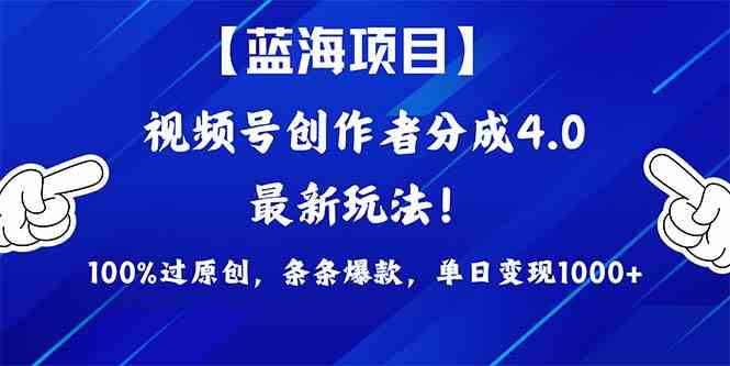 （9777期）2024蓝海项目视频号，最新方法， 100%过原创，条条爆款，单日变现1K+，…-志拓网创