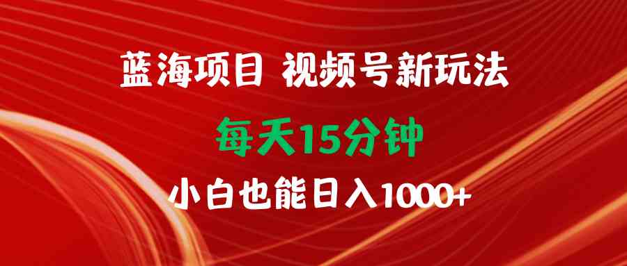 （9813期）蓝海项目视频号新玩法 每天15分钟 小白也能日入1000+-志拓网创
