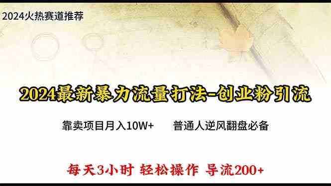 （10151期）2024年最新暴力流量打法，每日导入300+，靠卖项目月入10W+-志拓网创