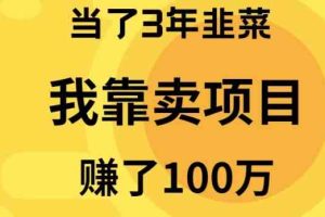 （10149期）当了3年韭菜，我靠卖项目赚了100万-志拓网创
