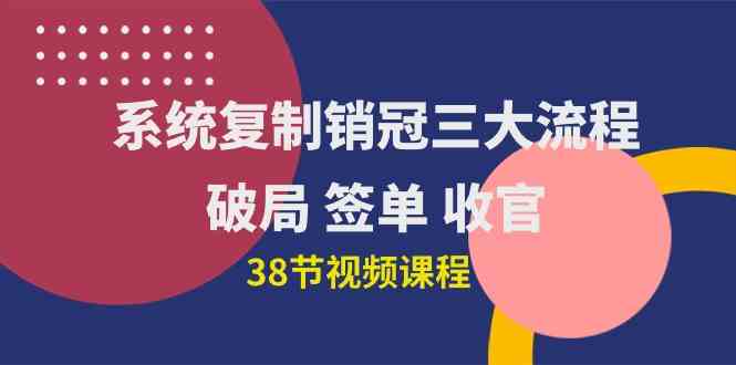 （10171期）系统复制 销冠三大流程，破局 签单 收官（38节视频课）-志拓网创