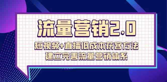 （10114期）流量-营销2.0：短视频+直播低成本获客方法，建立完善流量营销体系（72节）-志拓网创