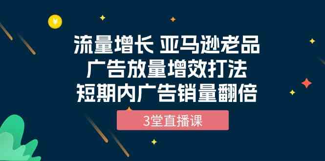 （10112期）流量增长 亚马逊老品广告放量增效打法，短期内广告销量翻倍（3堂直播课）-志拓网创