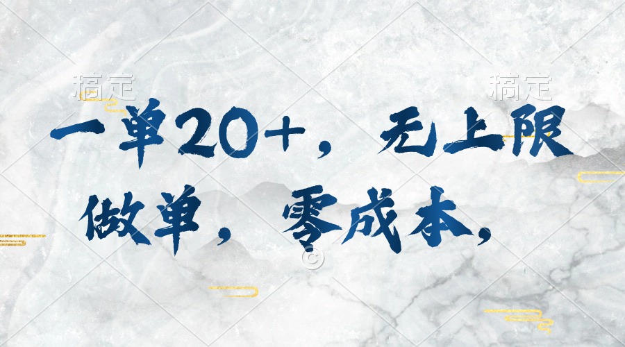 （10455期）一单20+，无上限做单，零成本，执行就有收入-志拓网创