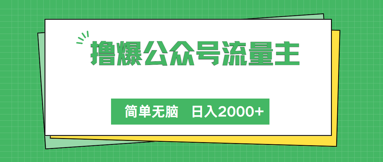 （10310期）撸爆公众号流量主，简单无脑，单日变现2000+-志拓网创