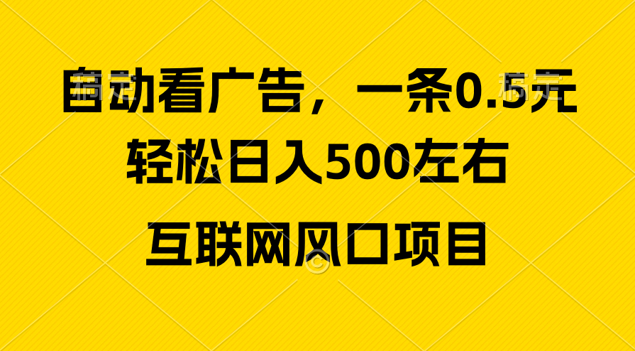 （10306期）广告收益风口，轻松日入500+，新手小白秒上手，互联网风口项目-志拓网创
