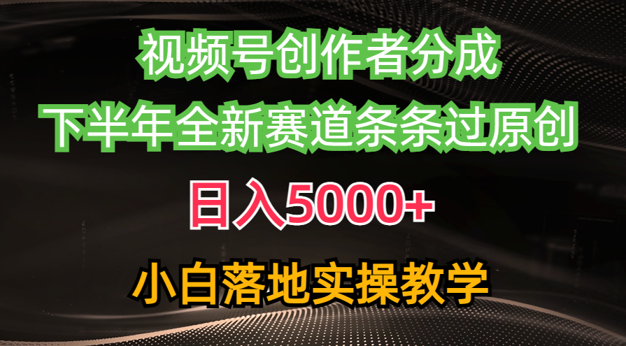 （10294期）视频号创作者分成最新玩法，日入5000+  下半年全新赛道条条过原创，小…-志拓网创
