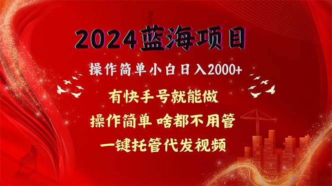 （10693期）2024蓝海项目，网盘拉新，操作简单小白日入2000+，一键托管代发视频，…-志拓网创