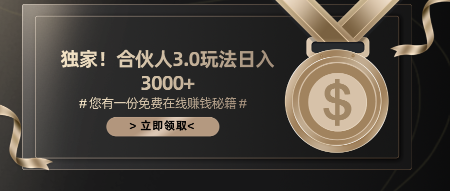 （10727期）游戏合伙人3.0，日入3000+，无限扩大的蓝海项目-志拓网创