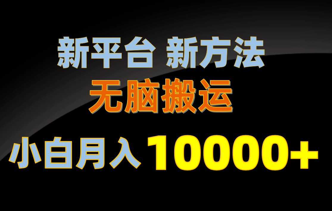 （10605期）新平台新方法，无脑搬运，月赚10000+，小白轻松上手不动脑-志拓网创