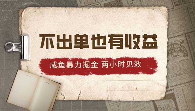 （10562期）2024咸鱼暴力掘金，不出单也有收益，两小时见效，当天突破500+-志拓网创