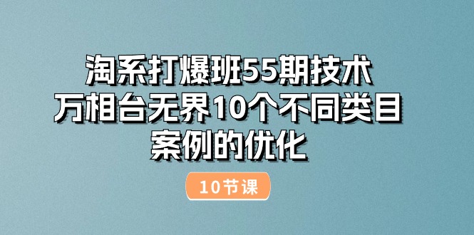 （10996期）淘系打爆班55期技术：万相台无界10个不同类目案例的优化（10节）-志拓网创