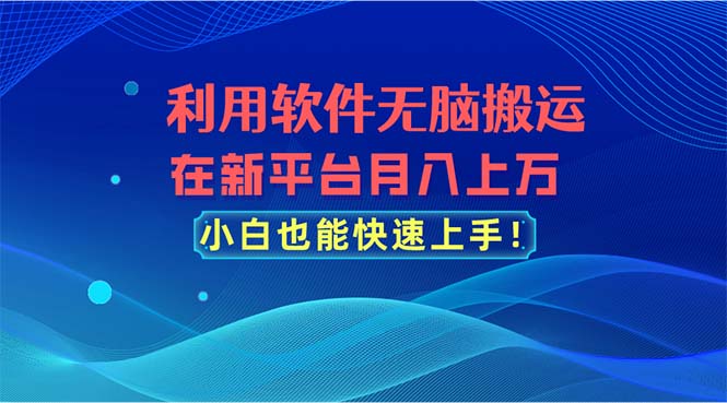 （11078期）利用软件无脑搬运，在新平台月入上万，小白也能快速上手-志拓网创