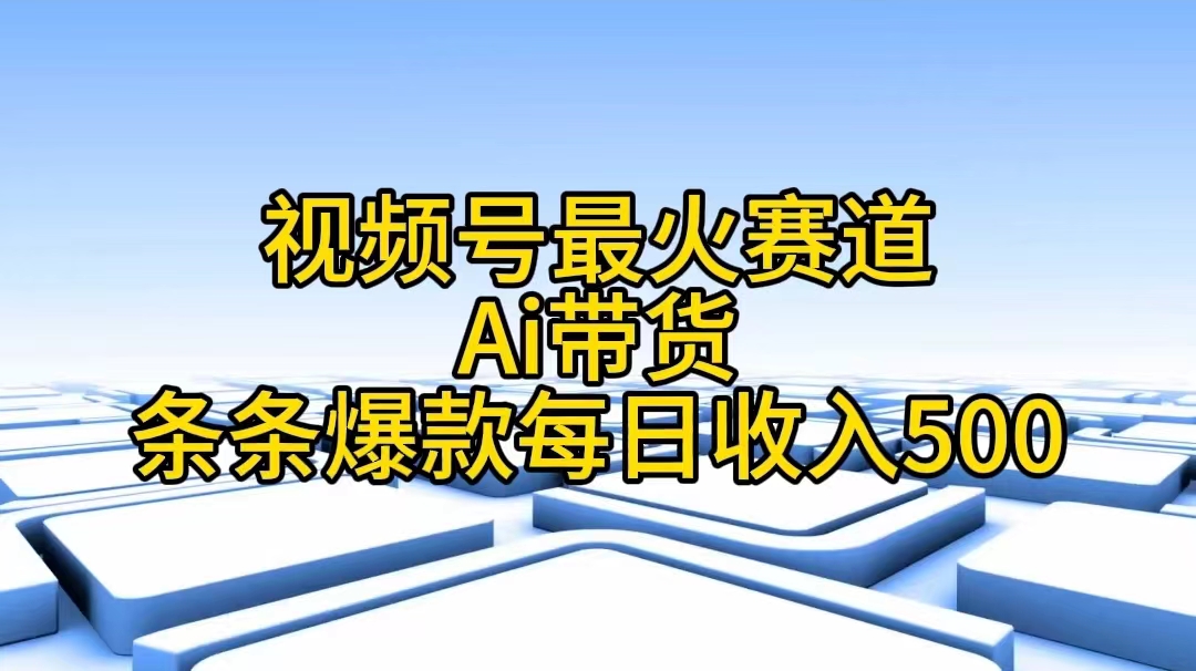 （11038期）视频号最火赛道——Ai带货条条爆款每日收入500-志拓网创