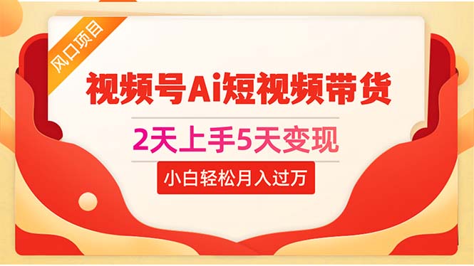 （10807期）2天上手5天变现视频号Ai短视频带货0粉丝0基础小白轻松月入过万-志拓网创