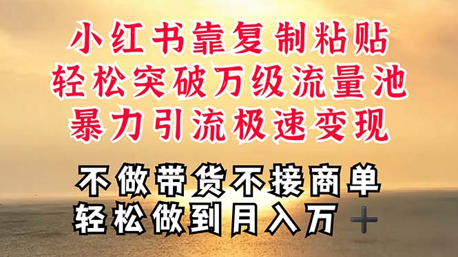 （11139期）深层揭秘小红书，靠复制粘贴，一周突破万级流量池，无脑搬运，暴力引流…-志拓网创