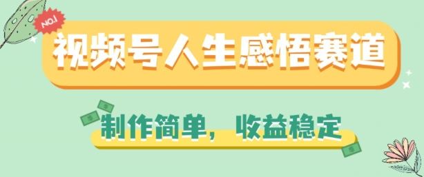 视频号人生感悟赛道，制作简单，收益稳定【揭秘】-志拓网创