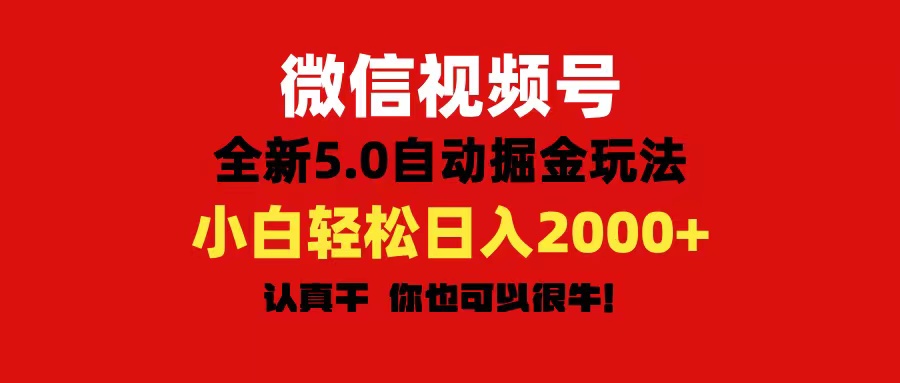 （11332期）微信视频号变现，5.0全新自动掘金玩法，日入利润2000+有手就行-志拓网创