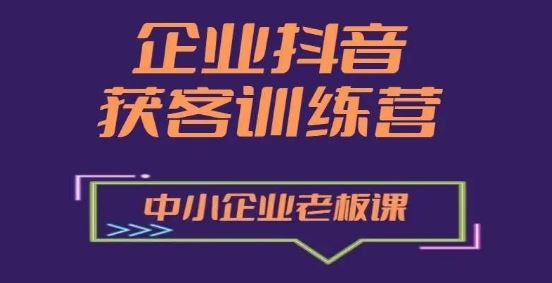 企业抖音营销获客增长训练营，中小企业老板必修课-志拓网创