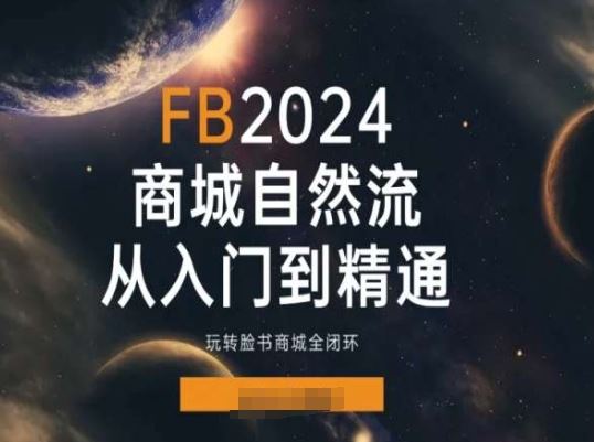 2024Faceboo商城自然流(从入门到精通)，玩转脸书商城全闭环-志拓网创