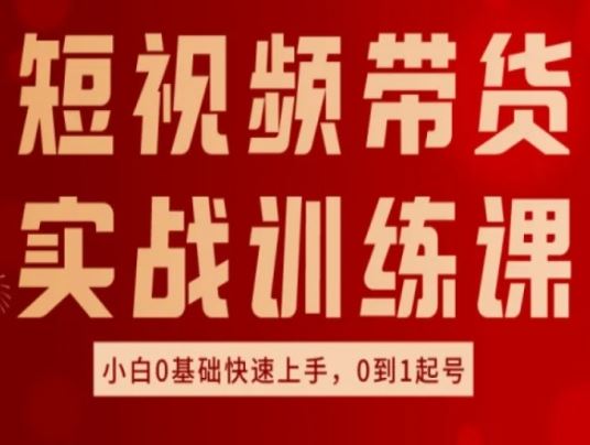 短视频带货实战训练课，好物分享实操，小白0基础快速上手，0到1起号-志拓网创