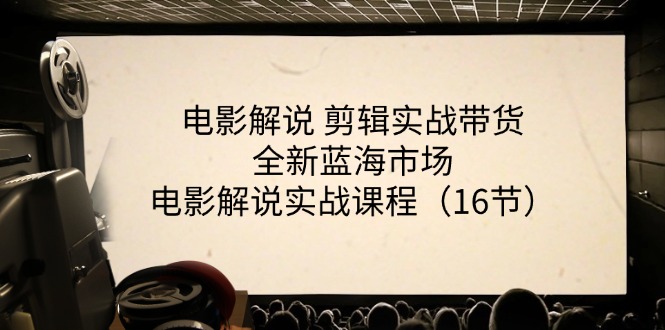 电影解说剪辑实战带货全新蓝海市场，电影解说实战课程（16节）-志拓网创
