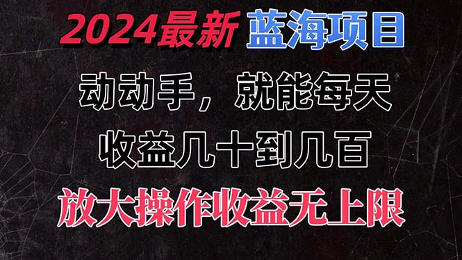 （11470期）有手就行的2024全新蓝海项目，每天1小时收益几十到几百，可放大操作收…-志拓网创