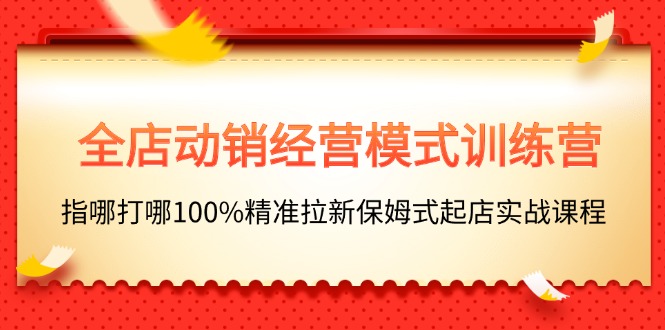 （11460期）全店动销-经营模式训练营，指哪打哪100%精准拉新保姆式起店实战课程-志拓网创