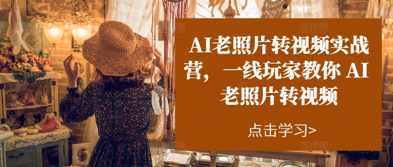 （11477期）AI老照片转视频实操训练营，一线玩家教你AI老照片转视频-志拓网创