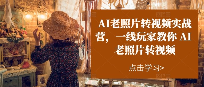 AI老照片转视频实操训练营，一线玩家教你AI老照片转视频-志拓网创