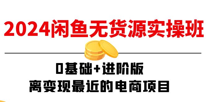 （11535期）2024闲鱼-无货源实操班：0基础+进阶版，离变现最近的电商项目（15节）-志拓网创